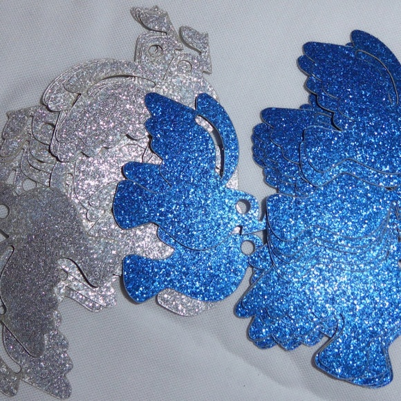 NEW 90-PC HANUKKAH TABLE SCATTER BLUE SILVER METALLIC CONFETTI 1" SPARKLY - Picture 4 of 5
